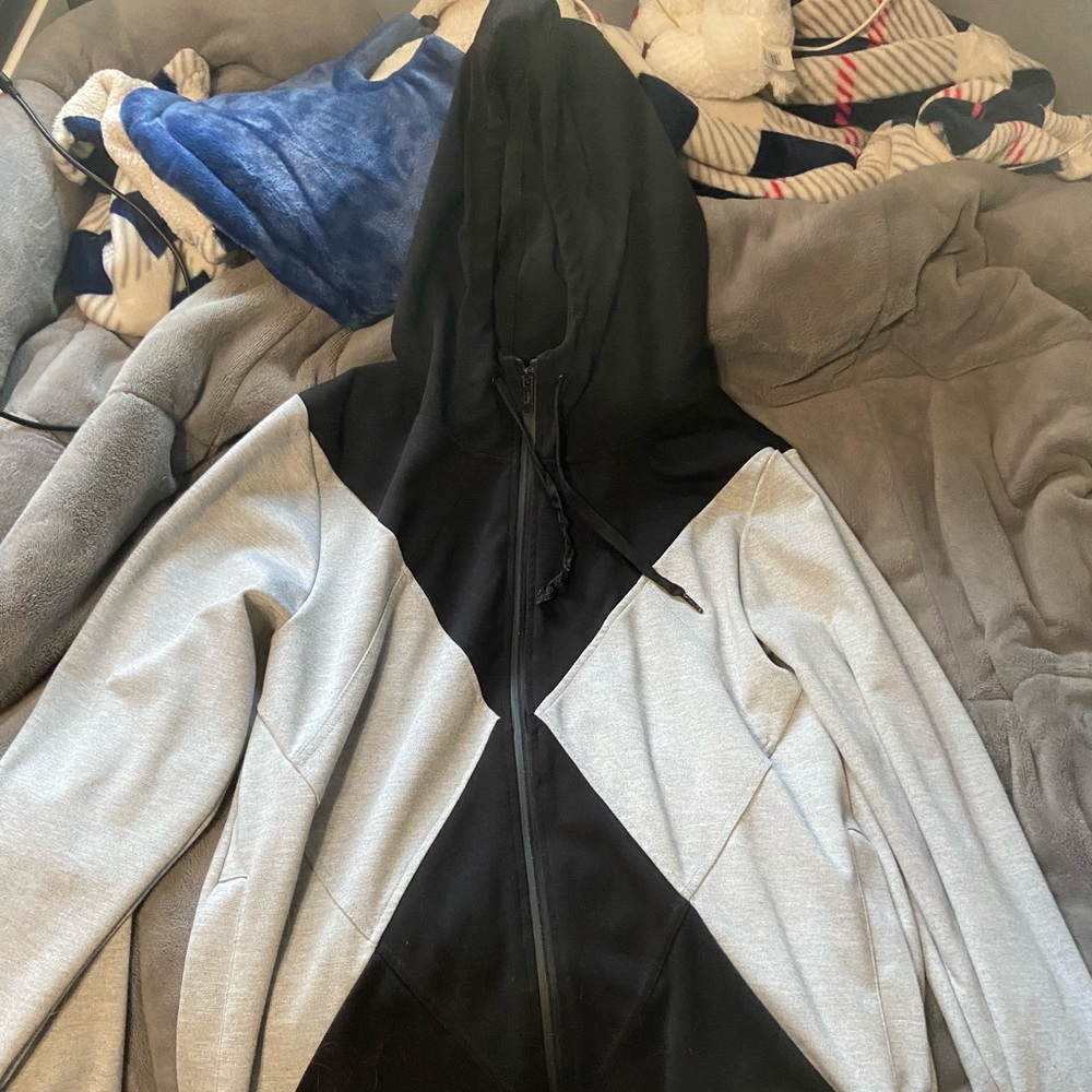 Gray and Black Zip-Up Jacket Lg